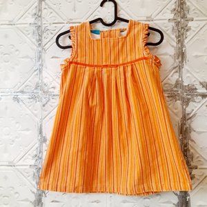 Little Girls Sunshine Orange Stripped Dress in a size 6